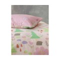 Nima Σετ Παιδική Παπλωματοθήκη Βαμβακερή Μονή με Μαξιλαροθήκη Pretty Forest Ροζ 160x240εκ. Λευκά Είδη